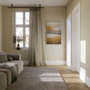 ceiling mounted rail for curtains in the living room in industrial design